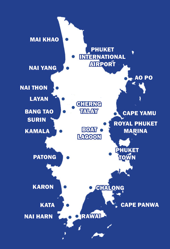 Phuket areas map