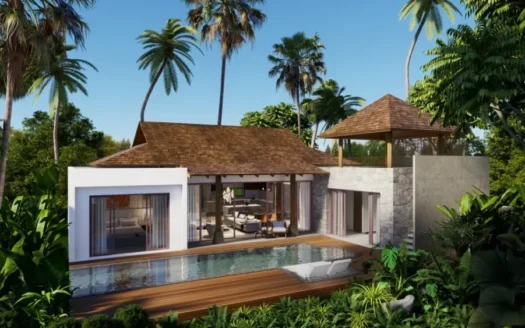 Современная вилла с раздвижными дверями и бассейном