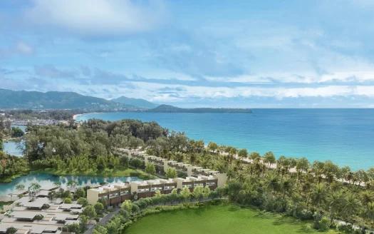 Побережный курортный экстерьер у берега с пляжем и пальмами